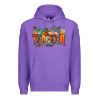Purple fall teacher Premium Hoodie - AdoDesignShop