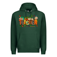 Sports Green fall teacher Premium Hoodie - AdoDesignShop