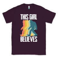 Plum bigfoot t  shirt bigfoot   this girl believes t  shirt Classic Tee - DesigneFamous