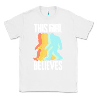 White bigfoot t  shirt bigfoot   this girl believes t  shirt Classic Tee - DesigneFamous