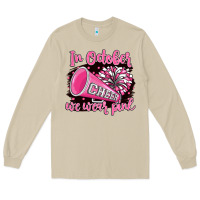 Mushroom in october we wear pink cheer Long Sleeve Tee - BarkalooDesign
