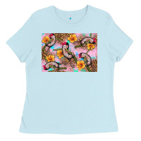 Baby Blue Baby monkey flowers Ladies Tee - Artiststas