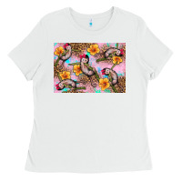 White Baby monkey flowers Ladies Tee - Artiststas