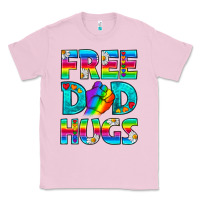 Bubblegum Pink Pride LGBTQ Free Dad Hugs Classic Tee - BundleAndBundleShop