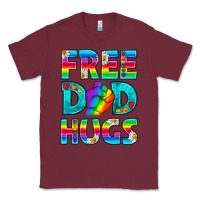 Burgundy Pride LGBTQ Free Dad Hugs Classic Tee - BundleAndBundleShop