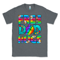 Charcoal Heather Pride LGBTQ Free Dad Hugs Classic Tee - BundleAndBundleShop