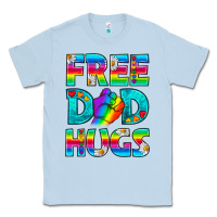 Dusty Blue Pride LGBTQ Free Dad Hugs Classic Tee - BundleAndBundleShop