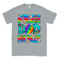 Heather Grey Pride LGBTQ Free Dad Hugs Classic Tee - BundleAndBundleShop
