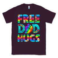 Plum Pride LGBTQ Free Dad Hugs Classic Tee - BundleAndBundleShop
