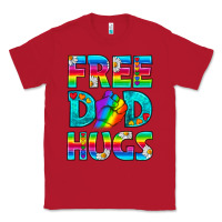 Red Pride LGBTQ Free Dad Hugs Classic Tee - BundleAndBundleShop
