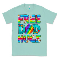 Seafoam Pride LGBTQ Free Dad Hugs Classic Tee - BundleAndBundleShop