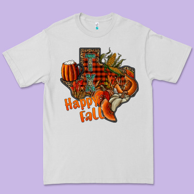 Happy Fall Texas Premium Tee Designed By Cowhidedigitalart