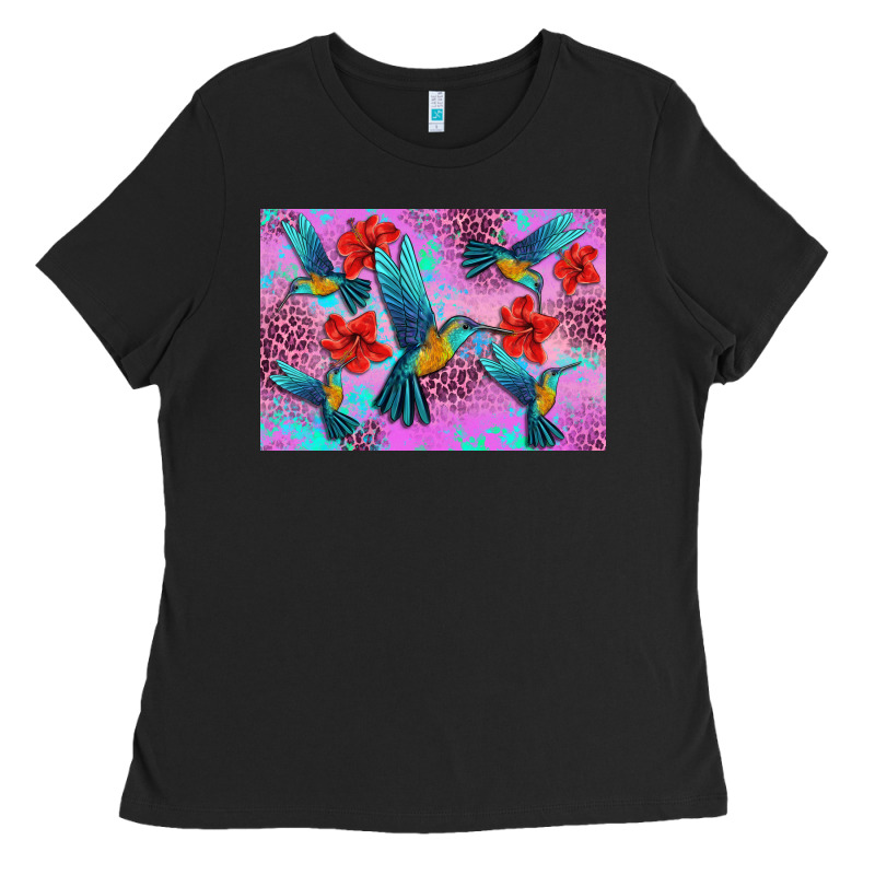 Flower Hummingbird Ladies Tee by Artiststas | Teevron