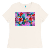 Bone Flower Hummingbird Ladies Tee - Artiststas