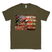 Army Green deer hunting target american flag  background Classic Tee - BarkalooDesign