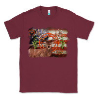 Burgundy deer hunting target american flag  background Classic Tee - BarkalooDesign