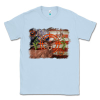 Dusty Blue deer hunting target american flag  background Classic Tee - BarkalooDesign