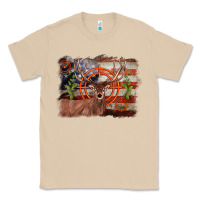 Mushroom deer hunting target american flag  background Classic Tee - BarkalooDesign