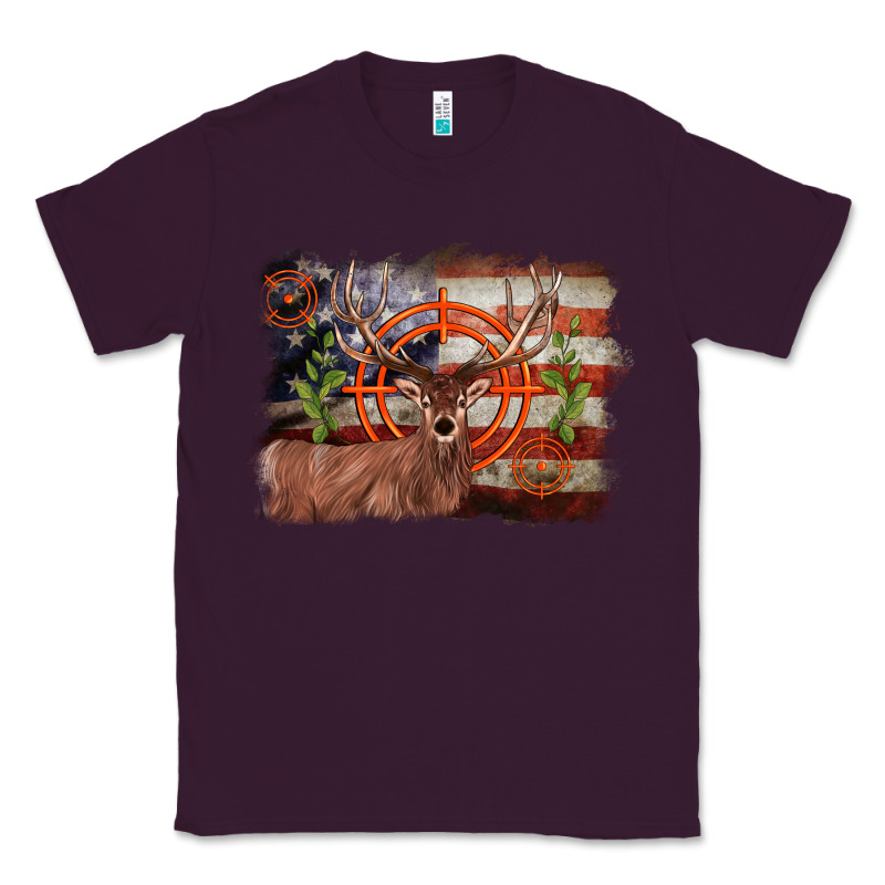 Deer Hunting Target American Flag  Background Classic Tee by BarkalooDesign | Teevron