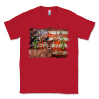 Red deer hunting target american flag  background Classic Tee - BarkalooDesign