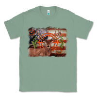 Sage deer hunting target american flag  background Classic Tee - BarkalooDesign
