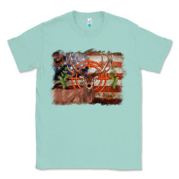 Seafoam deer hunting target american flag  background Classic Tee - BarkalooDesign