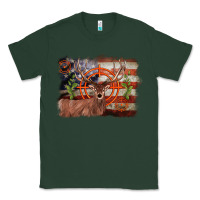 Sports Green deer hunting target american flag  background Classic Tee - BarkalooDesign