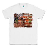 White deer hunting target american flag  background Classic Tee - BarkalooDesign