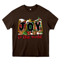 Chocolate Brown Joy To The World Heavy Core Tee - FaDigitalArtStudio