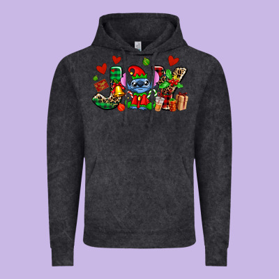 Joy With Christmas Elf Stitch Vintage Hoodie Designed By Adodesignshop