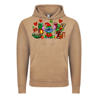 Vintage Coffee joy with christmas elf stitch Vintage Hoodie - AdoDesignShop