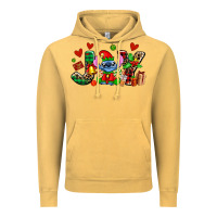 Vintage Mustard joy with christmas elf stitch Vintage Hoodie - AdoDesignShop