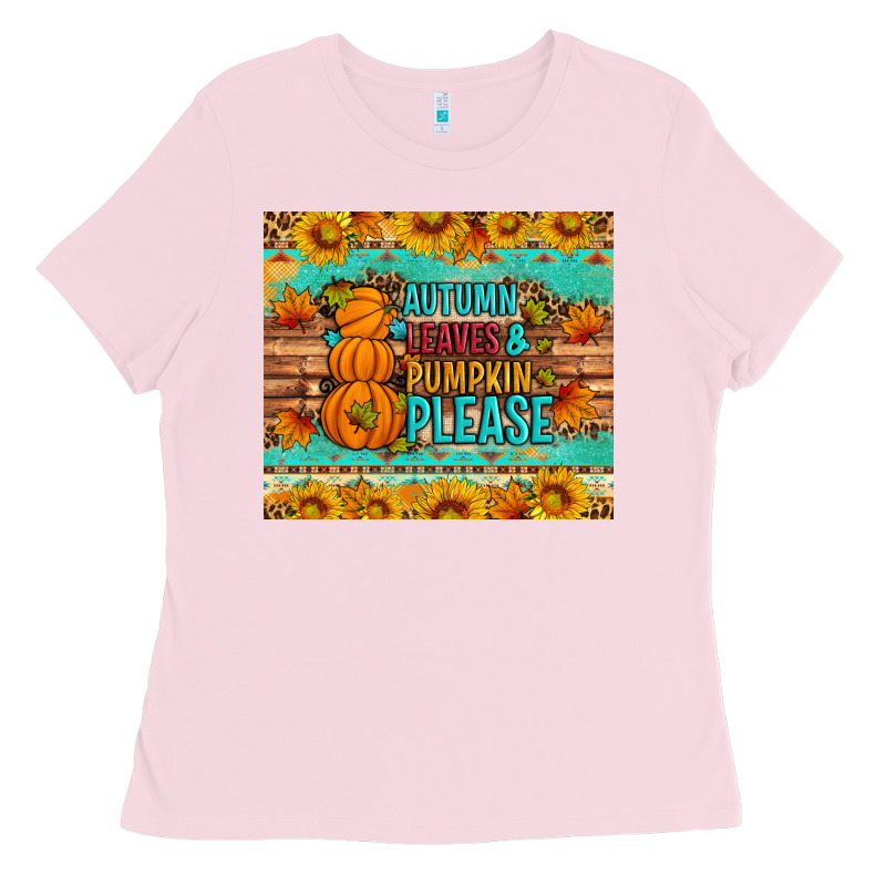 Autumn Leaves And Pumpkin Please Ladies Tee by Artiststas | Teevron