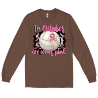 Chestnut in october we wear pink volleyball Long Sleeve Tee - BarkalooDesign