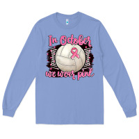 Colony Blue in october we wear pink volleyball Long Sleeve Tee - BarkalooDesign