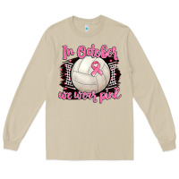 Mushroom in october we wear pink volleyball Long Sleeve Tee - BarkalooDesign