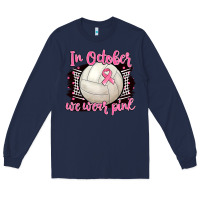 Navy in october we wear pink volleyball Long Sleeve Tee - BarkalooDesign