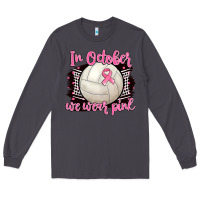 Smoke in october we wear pink volleyball Long Sleeve Tee - BarkalooDesign