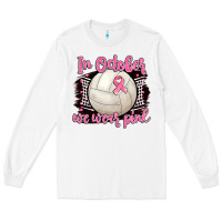 White in october we wear pink volleyball Long Sleeve Tee - BarkalooDesign