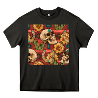 Asphalt western skull aztec seamless pattern Heavy Core Tee - BundleAndBundleShop
