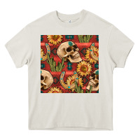 Western Skull Aztec Seamless Pattern Heavy Core Tee | Teevron