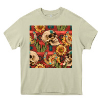 Mossy western skull aztec seamless pattern Heavy Core Tee - BundleAndBundleShop