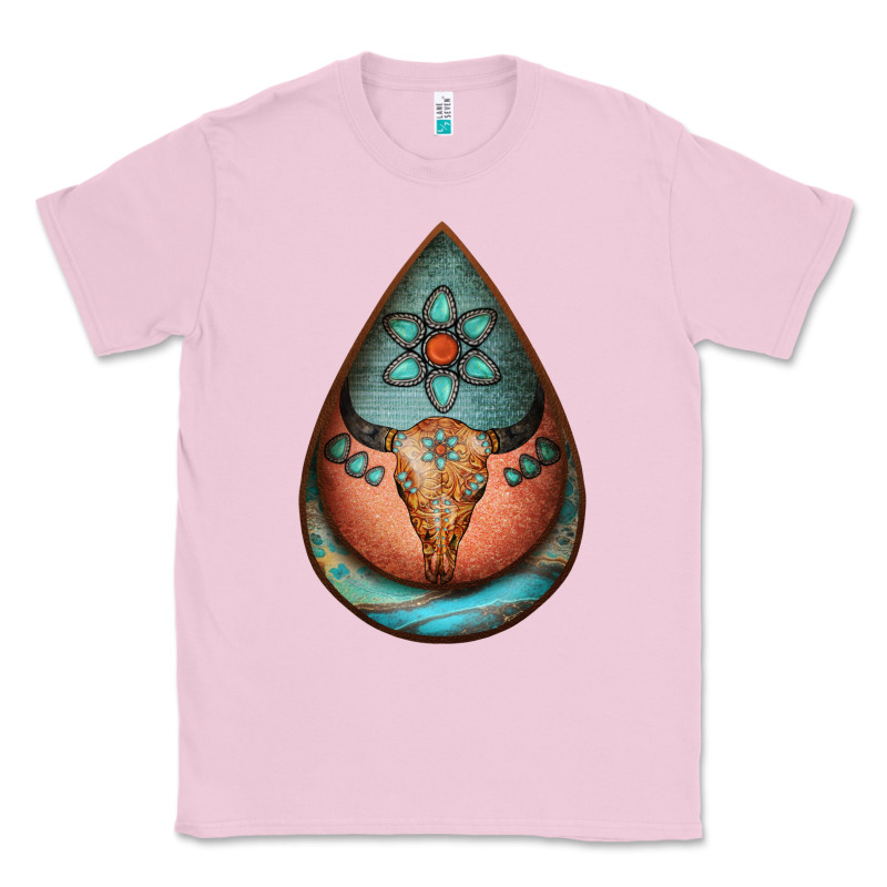 Teardrop Tooled Leather Bullskull Earrings Classic Tee by Jasminsmagicworld | Teevron