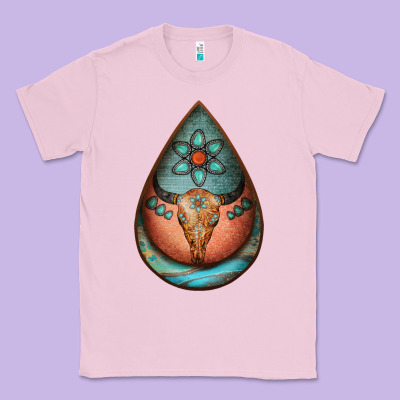 Teardrop Tooled Leather Bullskull Earrings Classic Tee Designed By Jasminsmagicworld