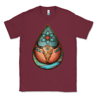 Burgundy teardrop tooled leather bullskull earrings Classic Tee - Jasminsmagicworld