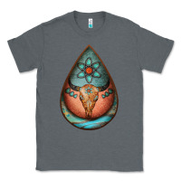Charcoal Heather teardrop tooled leather bullskull earrings Classic Tee - Jasminsmagicworld