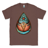 Chestnut teardrop tooled leather bullskull earrings Classic Tee - Jasminsmagicworld
