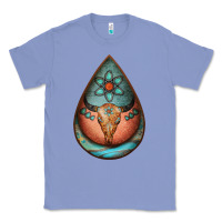 Colony Blue teardrop tooled leather bullskull earrings Classic Tee - Jasminsmagicworld