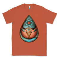 Copper teardrop tooled leather bullskull earrings Classic Tee - Jasminsmagicworld