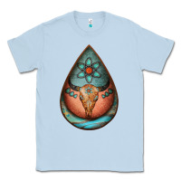 Dusty Blue teardrop tooled leather bullskull earrings Classic Tee - Jasminsmagicworld